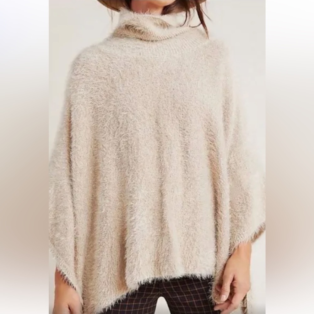 Anthropologie turtle neck poncho sweater one size
